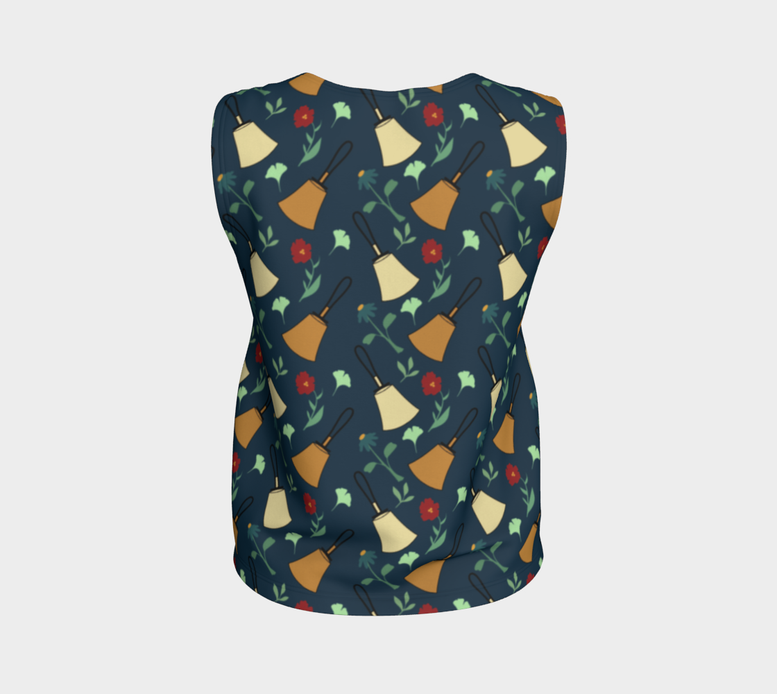 Bell Floral Deep Blue Long Tank Top larger bells