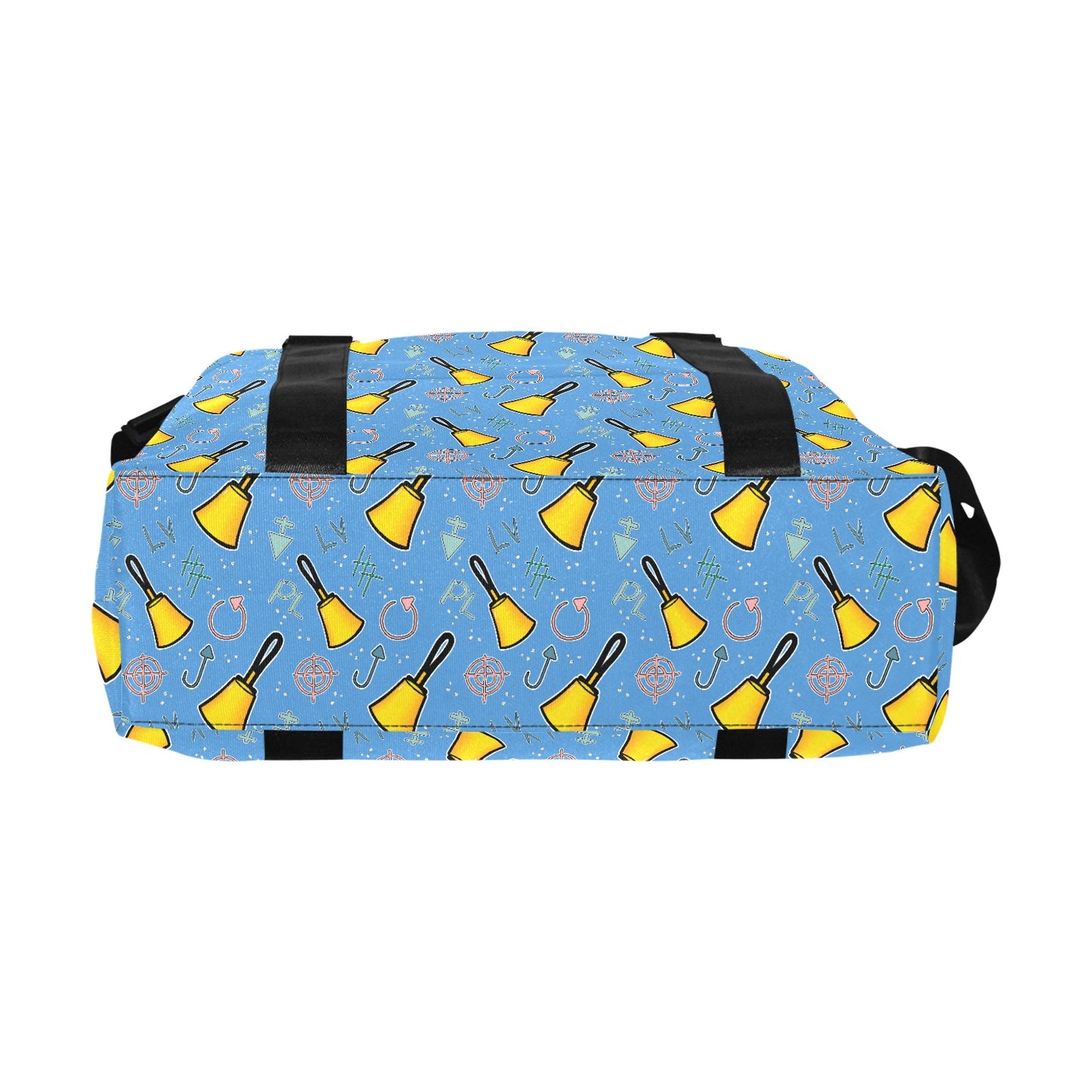 Cartoon Handbell Blue Duffle Bag