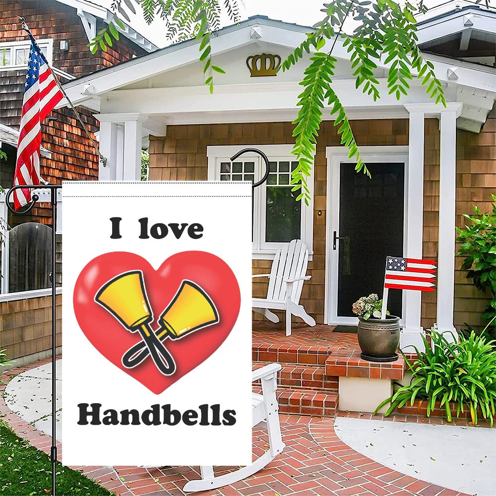 I Love Handbells Garden Flag 12''x18''(Without Flagpole)
