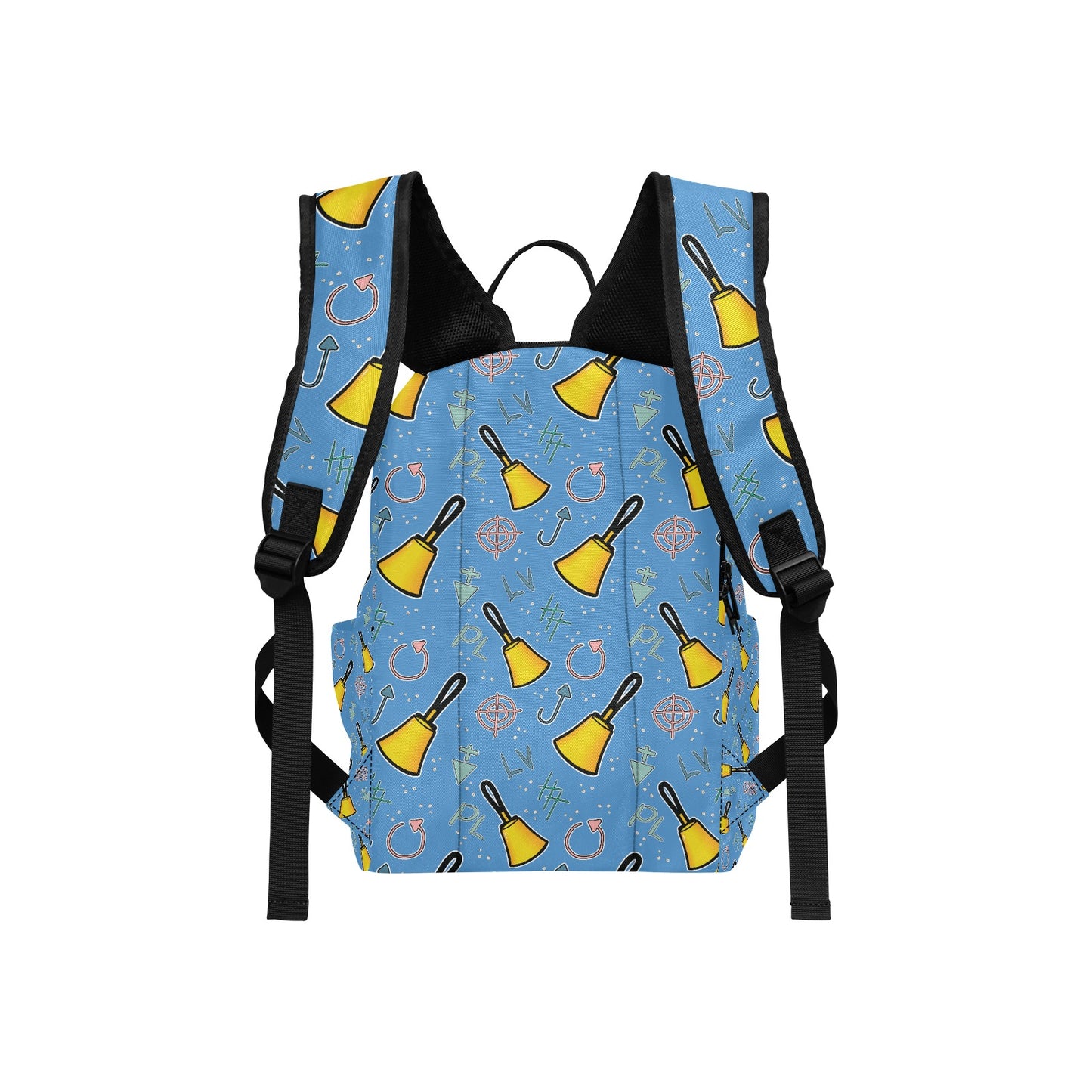 Cartoon Handbell Blue Lightweight Casual Backpack
