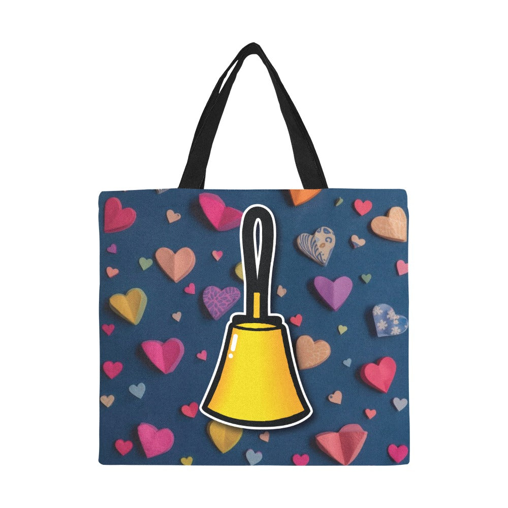 Handbell & Hearts Canvas Tote Bag