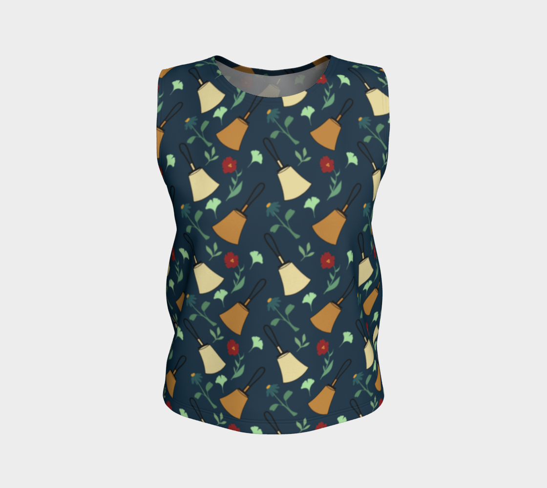 Bell Floral Deep Blue Long Tank Top larger bells