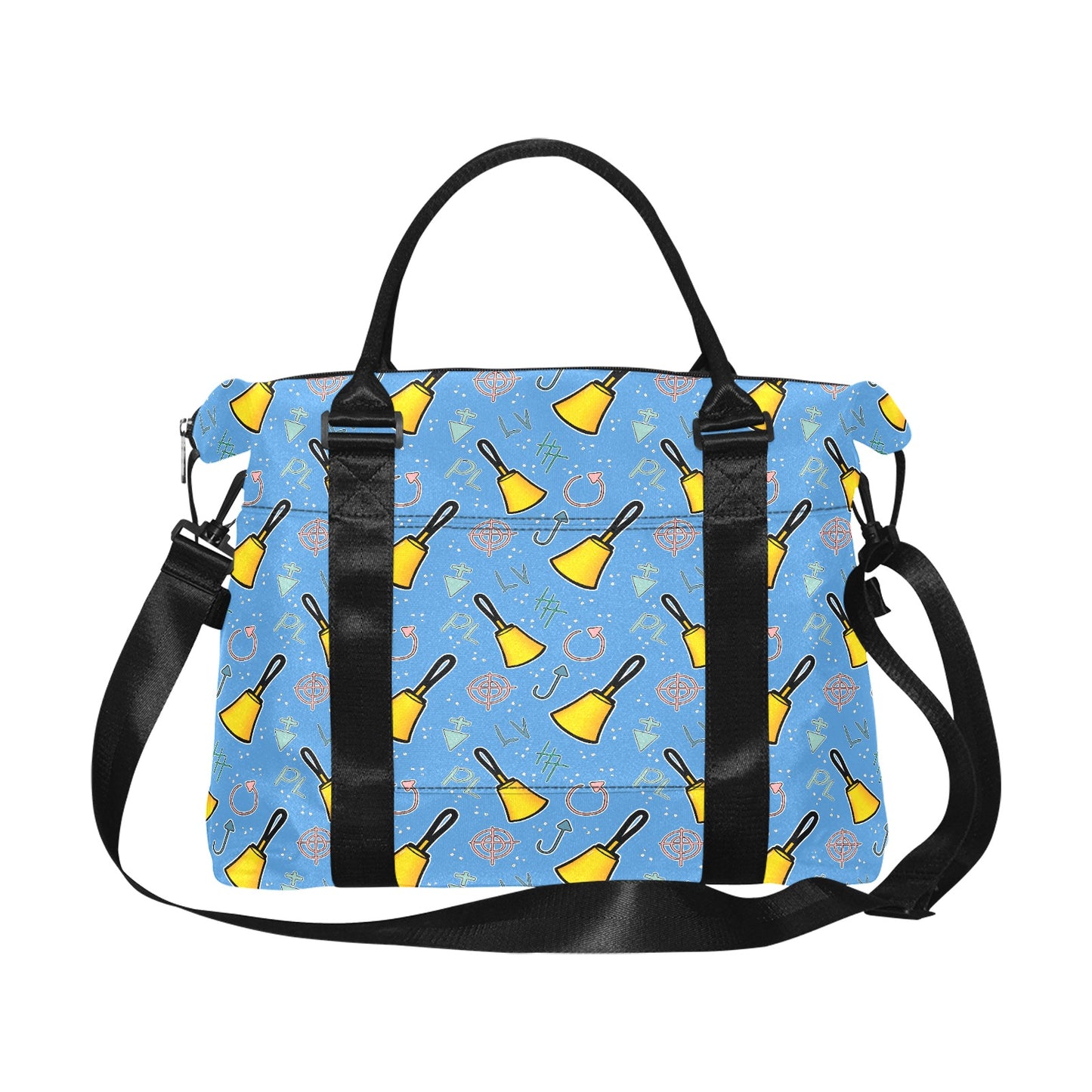 Cartoon Handbell Blue Duffle Bag