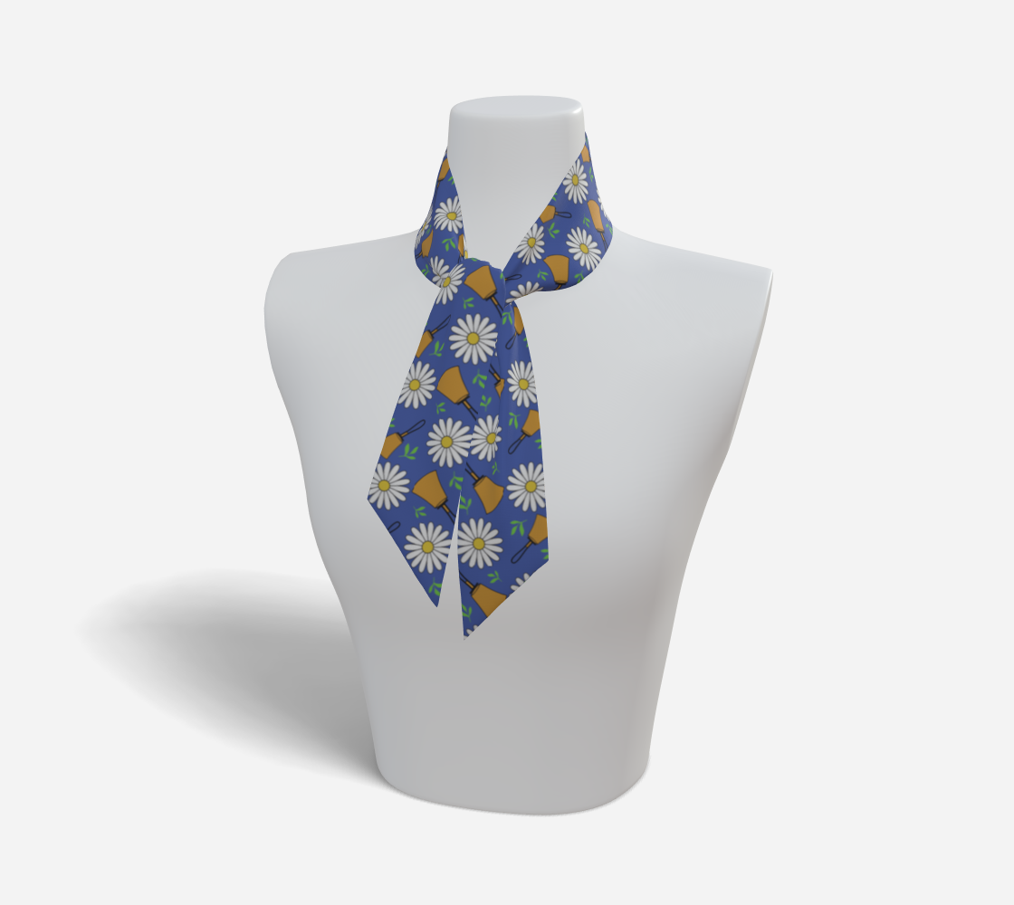 Blue Daisies Handbell Mini Scarf