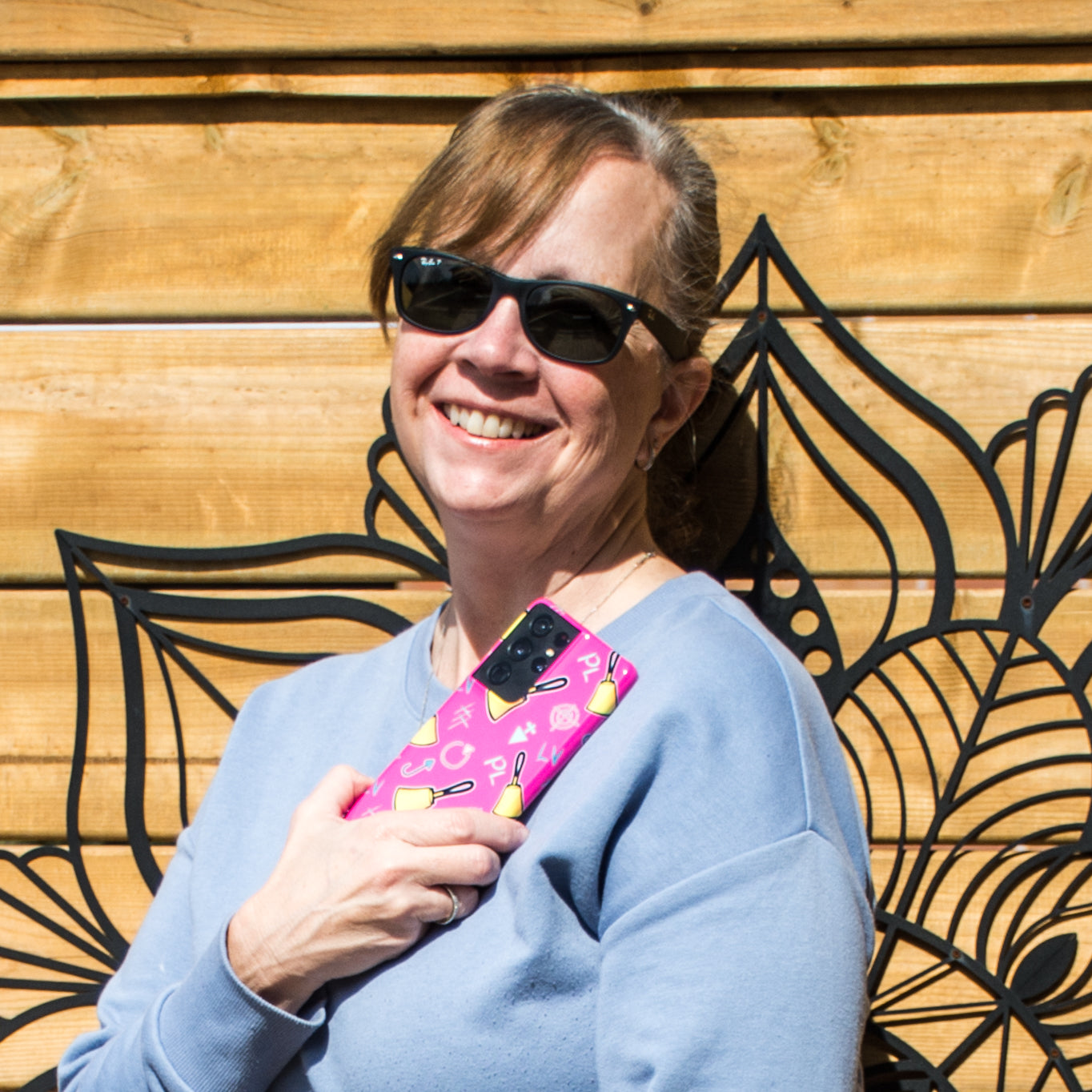 Handbell Cartoon Pink Samsung S21 Slim Snap Case with Whimsical Bell Design